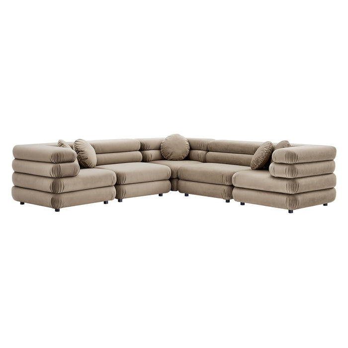 Jubilee 5-Piece Modular Performance Velvet Sectional Sofa sectional sofa