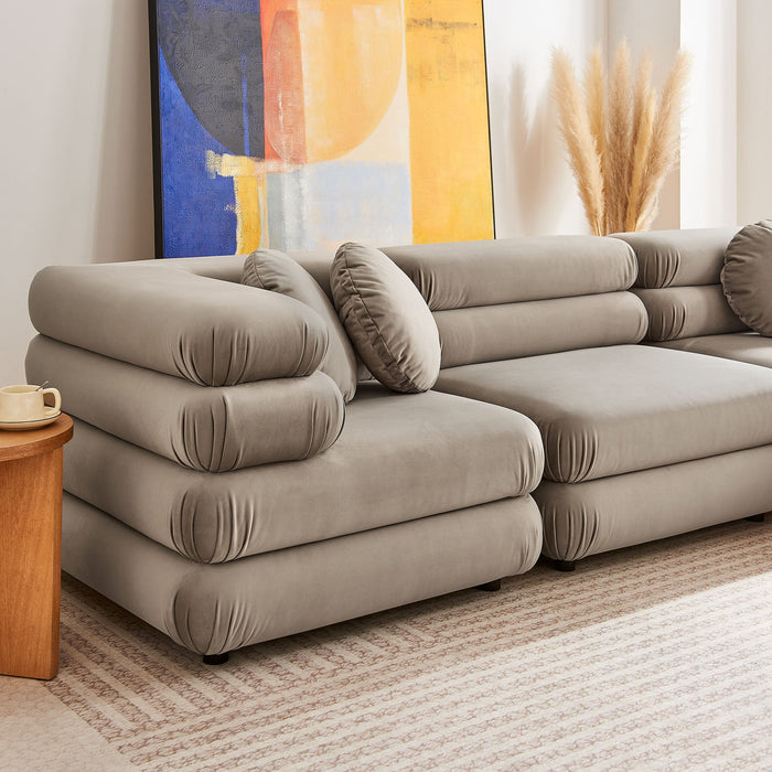 Jubilee 5-Piece Modular Performance Velvet Sectional Sofa sectional sofa seating detail