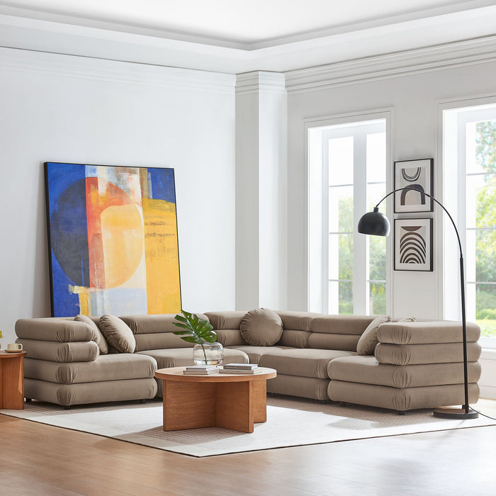 Jubilee 5-Piece Modular Performance Velvet Sectional Sofa by Modway - view 27