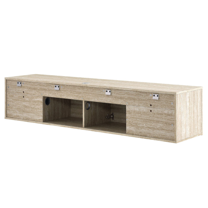 Modway Terra 71" Wall-Mounted TV Stand Living Room Furniture - Dimensions