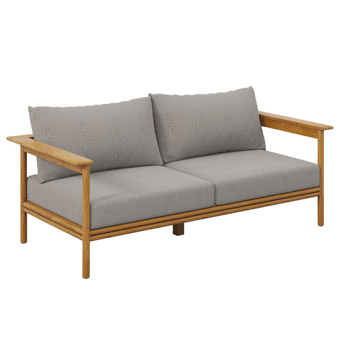 Wren Outdoor Patio Teak Wood Sofa Natural Driftwood