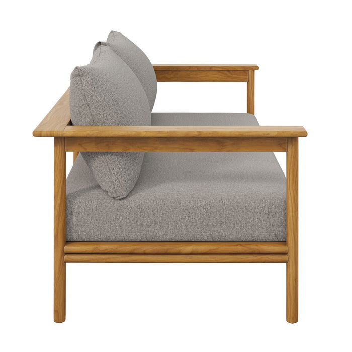 Wren Outdoor Patio Teak Wood Sofa Natural Driftwood