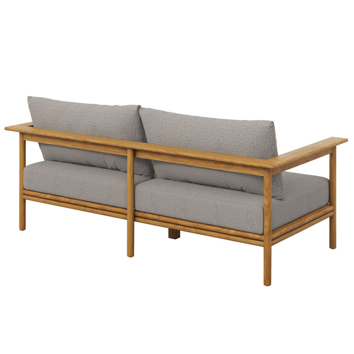 Wren Outdoor Patio Teak Wood Sofa Natural Driftwood