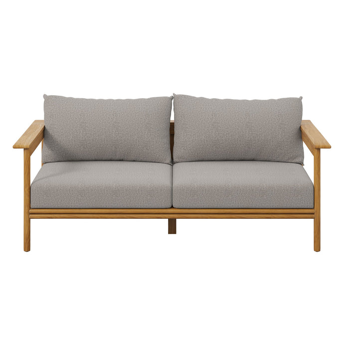 Wren Outdoor Patio Teak Wood Sofa Natural Driftwood