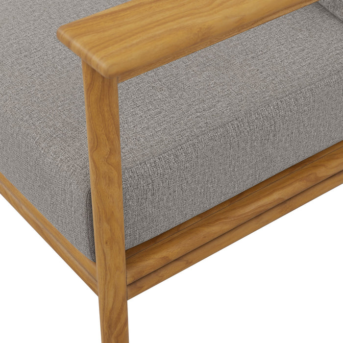 Wren Outdoor Patio Teak Wood Sofa Natural Driftwood