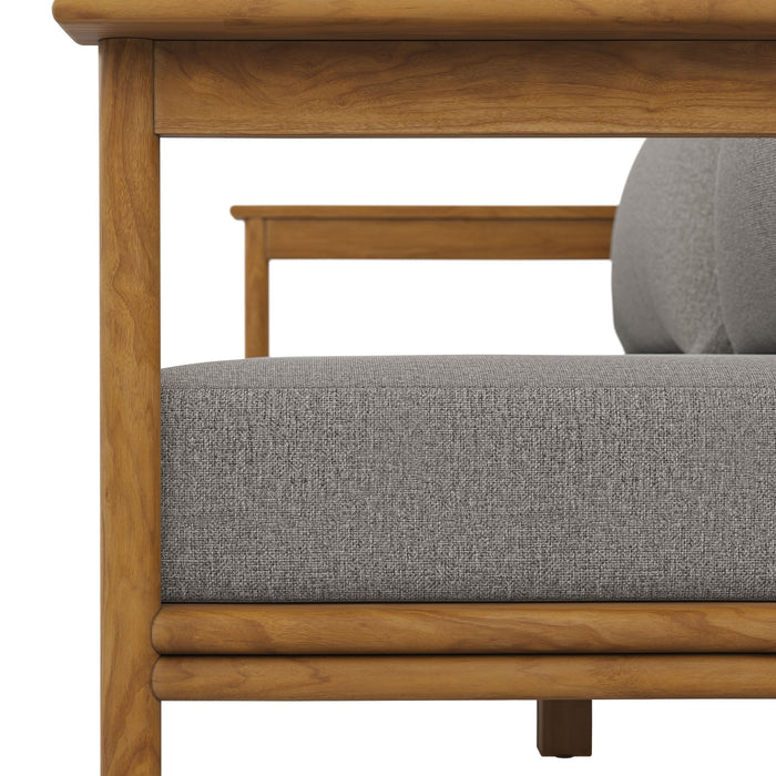 Wren Outdoor Patio Teak Wood Sofa Natural Driftwood