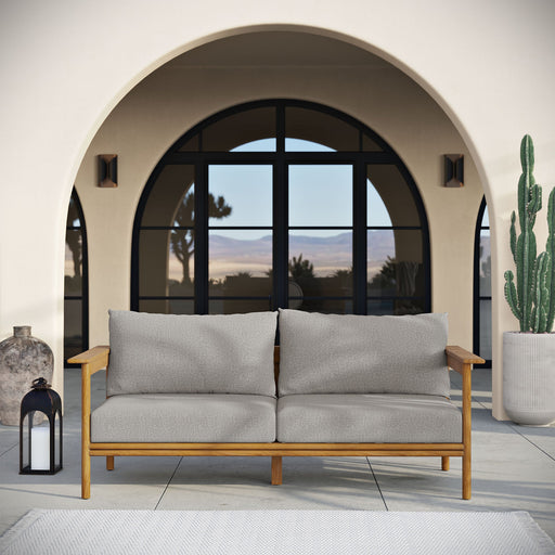Wren Outdoor Patio Teak Wood Sofa Natural Driftwood
