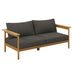 Wren Outdoor Patio Teak Wood Sofa Natural Flint Gray