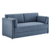 Linden Upholstered Heathered Chenille Sofa Denim
