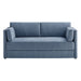 Linden Upholstered Heathered Chenille Sofa Denim