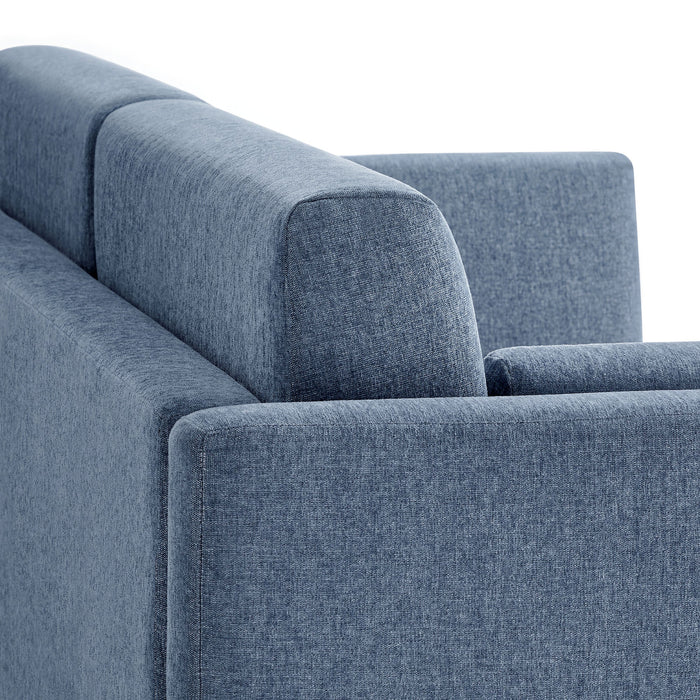 Linden Upholstered Heathered Chenille Sofa Denim