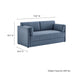 Linden Upholstered Heathered Chenille Sofa Denim