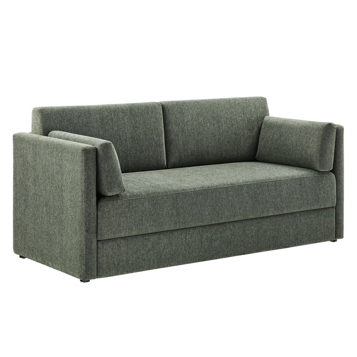 Linden Upholstered Heathered Chenille Sofa Eucalyptus