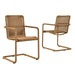 Abacus Outdoor Patio Wicker Dining Chairs Set of 2 Natural