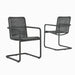 Abacus Outdoor Patio Wicker Dining Chairs Set of 2 Slate