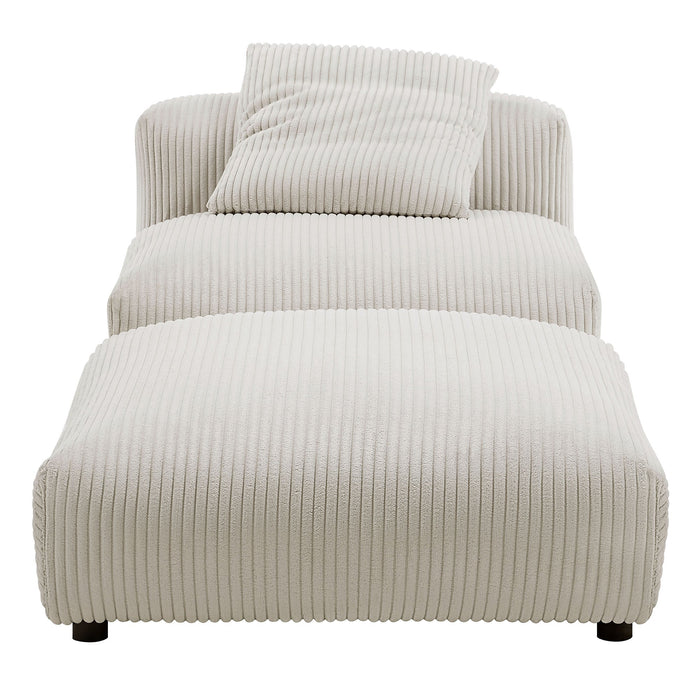 Modway Solace Modular Corduroy Upholstered Armless Chair and Ottoman Set Living Room Furniture - Installation View