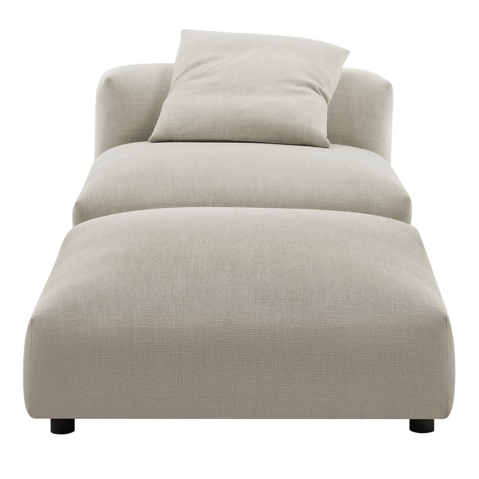 Modway Solace Modular Upholstered Fabric Armless Chair and Ottoman Set Living Room Furniture - View 16