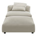 Modway Solace Modular Upholstered Fabric Armless Chair and Ottoman Set Living Room Furniture - View 16