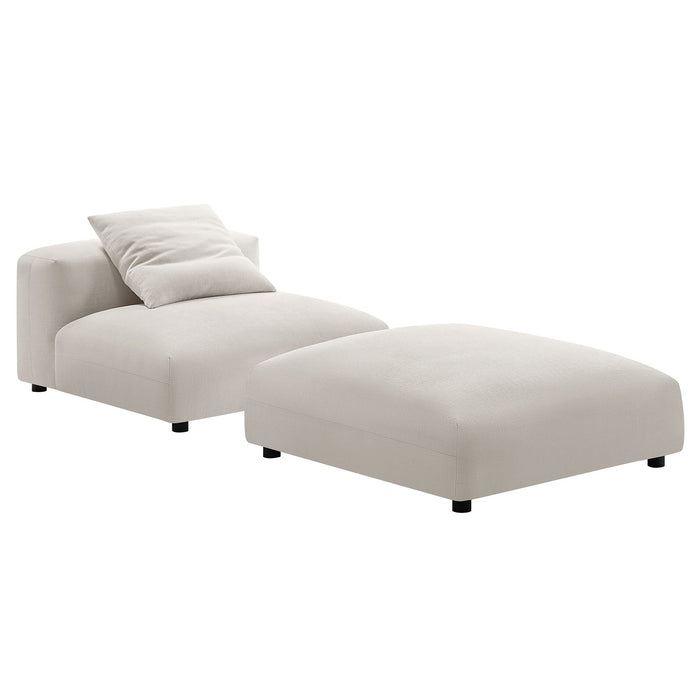 Modway Solace Modular Upholstered Fabric Armless Chair and Ottoman Set Living Room Furniture - View 29
