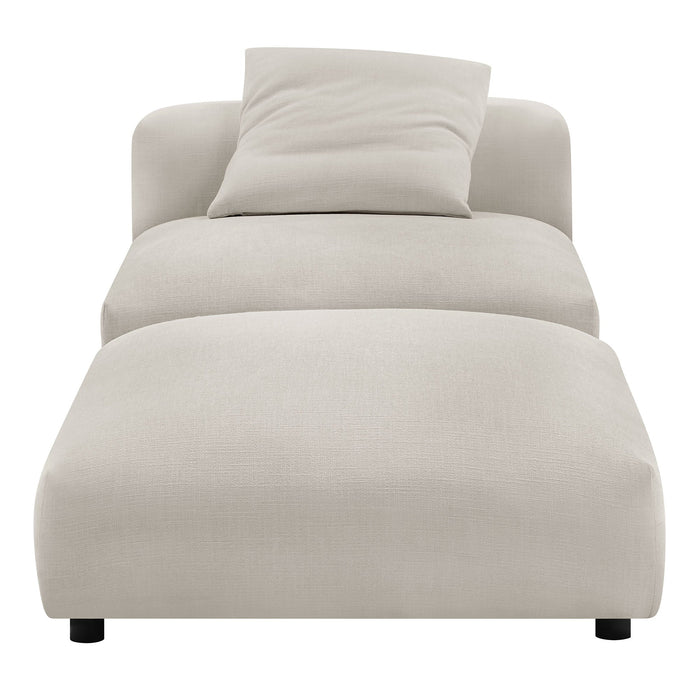 Modway Solace Modular Upholstered Fabric Armless Chair and Ottoman Set Living Room Furniture - View 25