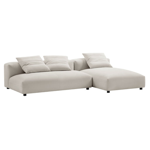 Modway Solace 2-Piece Modular Upholstered Fabric Sectional Sofa With Chaise Living Room Furniture - View 32