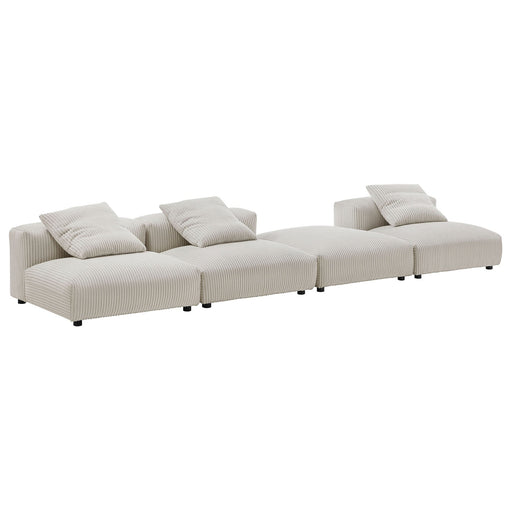 Solace 4-Piece Modular Corduroy Upholstered Sectional Sofa - alternate angle view