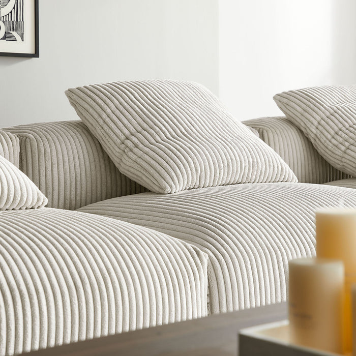 Solace 4-Piece Modular Corduroy Upholstered Sectional Sofa - in lifestyle setting
