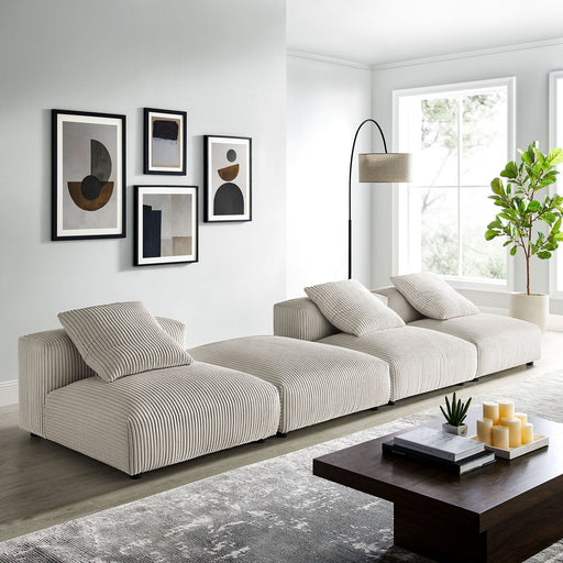 Solace 4-Piece Modular Corduroy Upholstered Sectional Sofa - Modway \living\sectionals