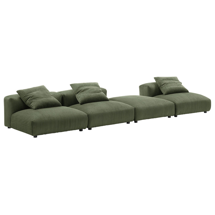 Solace 4-Piece Modular Corduroy Upholstered Sectional Sofa - view 14
