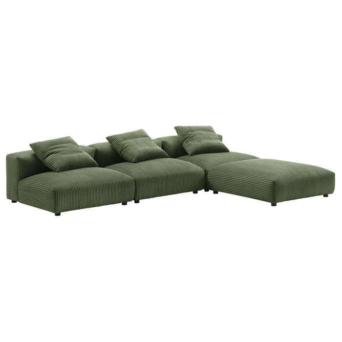 Solace 4-Piece Modular Corduroy Upholstered Sectional Sofa - view 18