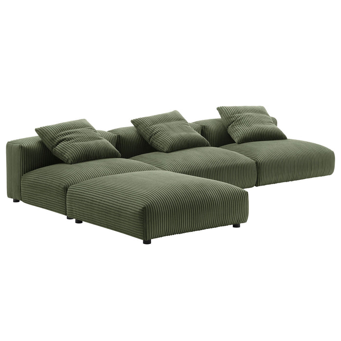 Solace 4-Piece Modular Corduroy Upholstered Sectional Sofa - view 19