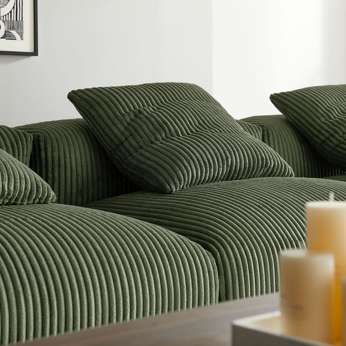 Solace 4-Piece Modular Corduroy Upholstered Sectional Sofa - view 16