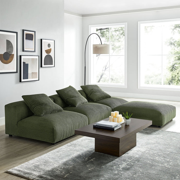 Solace 4-Piece Modular Corduroy Upholstered Sectional Sofa - view 17