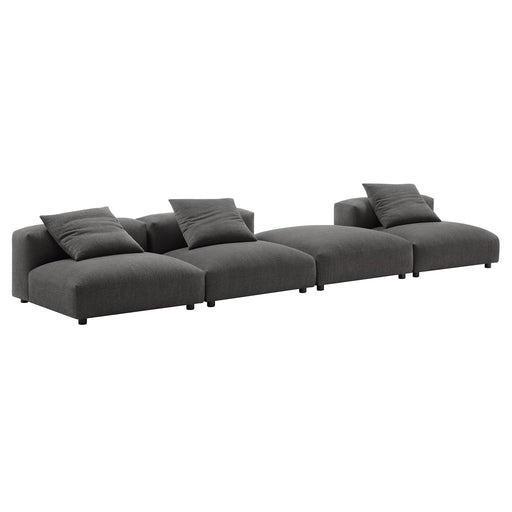 Solace 4-Piece Modular Upholstered Fabric Sectional Sofa - alternate angle view