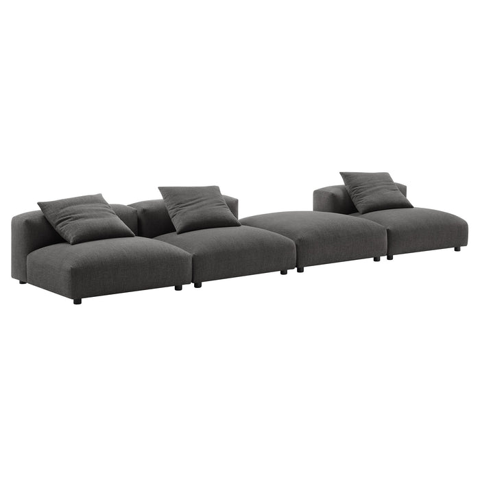Solace 4-Piece Modular Upholstered Fabric Sectional Sofa - alternate angle view