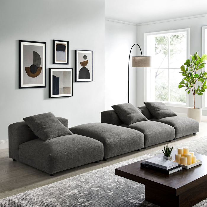 Solace 4-Piece Modular Upholstered Fabric Sectional Sofa - Modway \living\sectionals