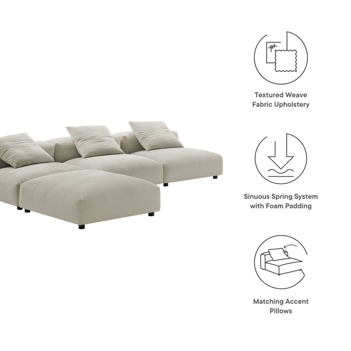 Solace 4-Piece Modular Upholstered Fabric Sectional Sofa - view 15