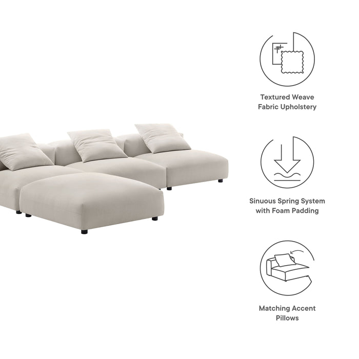 Solace 4-Piece Modular Upholstered Fabric Sectional Sofa - view 27