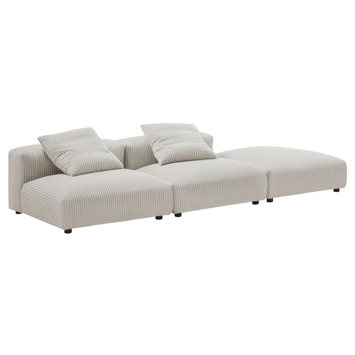 Solace 3-Piece Modular Corduroy Upholstered Sectional Sofa - view 6