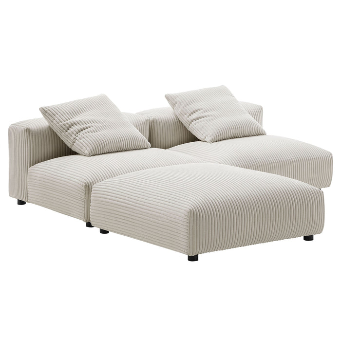 Solace 3-Piece Modular Corduroy Upholstered Sectional Sofa - view 9