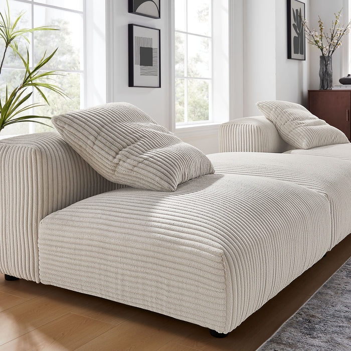 Solace 3-Piece Modular Corduroy Upholstered Sectional Sofa - in lifestyle setting