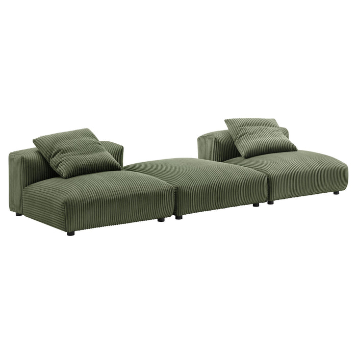 Solace 3-Piece Modular Corduroy Upholstered Sectional Sofa - view 16