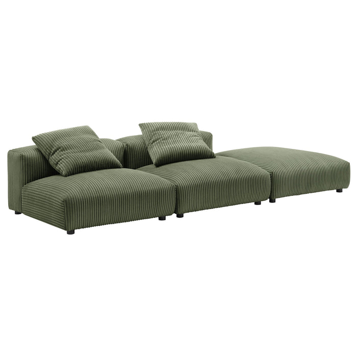 Solace 3-Piece Modular Corduroy Upholstered Sectional Sofa - view 20
