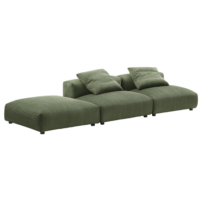 Solace 3-Piece Modular Corduroy Upholstered Sectional Sofa - view 21