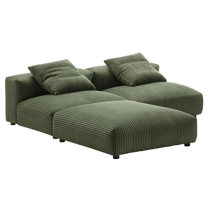 Solace 3-Piece Modular Corduroy Upholstered Sectional Sofa - view 23