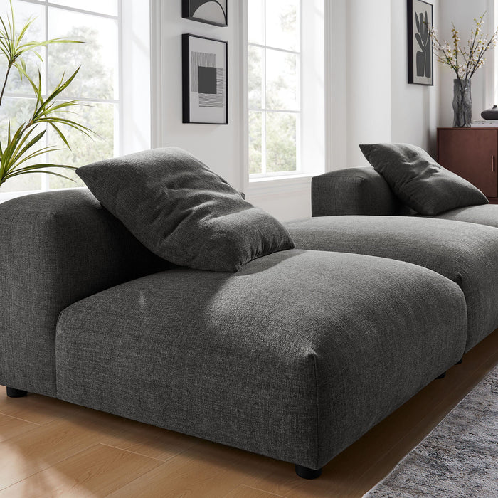 Solace 3-Piece Modular Upholstered Fabric Sectional Sofa - in lifestyle setting