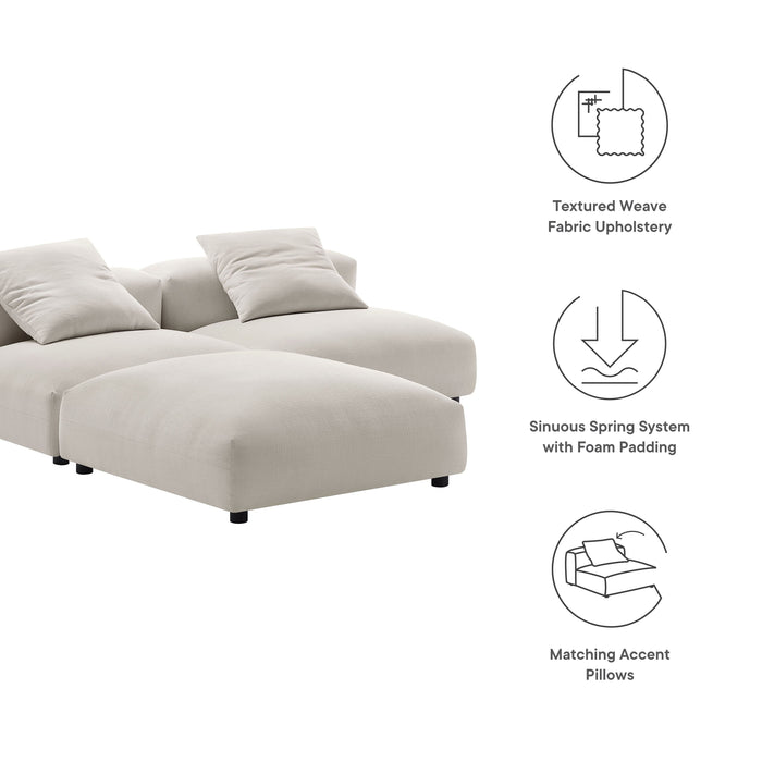 Solace 3-Piece Modular Upholstered Fabric Sectional Sofa - view 31