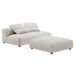 Modway Solace Modular Corduroy Upholstered Armless Loveseat and Ottoman Set Living Room Furniture in Brown