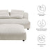 Modway Solace Modular Corduroy Upholstered Armless Loveseat and Ottoman Set Living Room Furniture in Brown - Side View