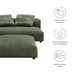 Modway Solace Modular Corduroy Upholstered Armless Loveseat and Ottoman Set Living Room Furniture - View 11